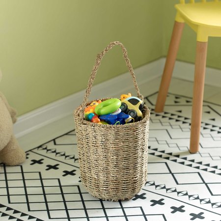 Vintiquewise Storage Basket, Brown, Seagrass QI004162